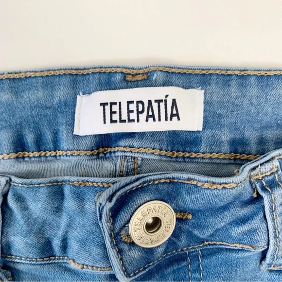 Telepatia Bell Bottom Floral Embroidered Jeans ~ 11 - Picture 6 of 10